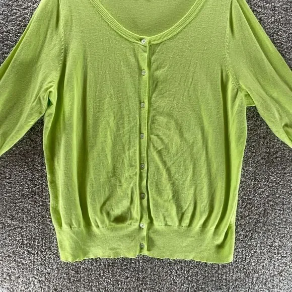 Lane Bryant Sweater Womens 14/16 Green Button Up Cardigan‎ Preppy Plus Casual - Picture 3 of 11